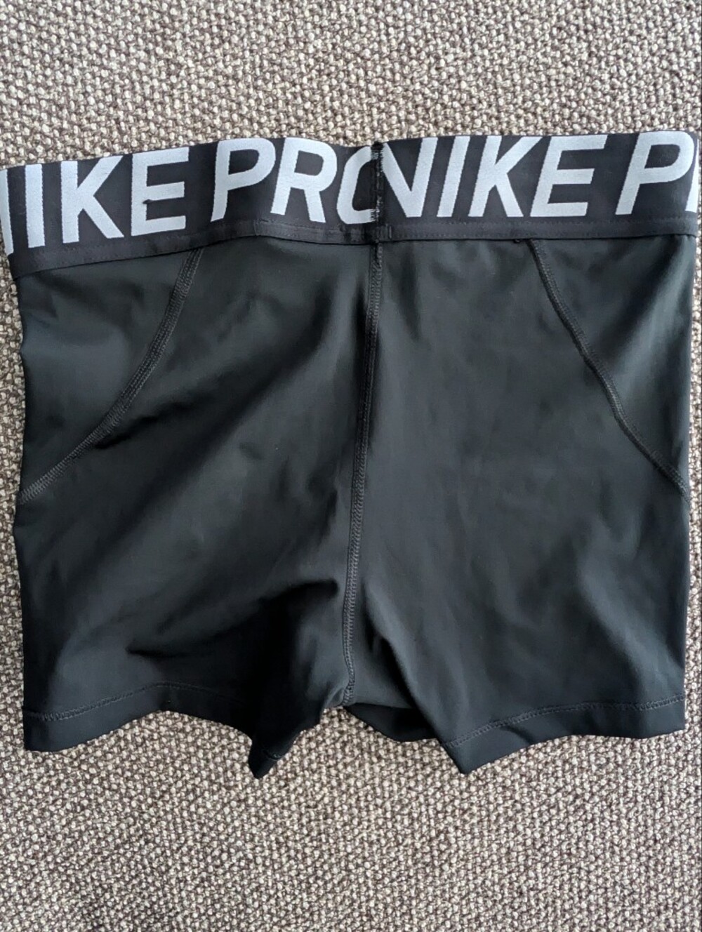Nike Black Athletic Compression Shorts with Logo Waistband